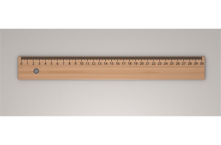 10.16 cm on a ruler